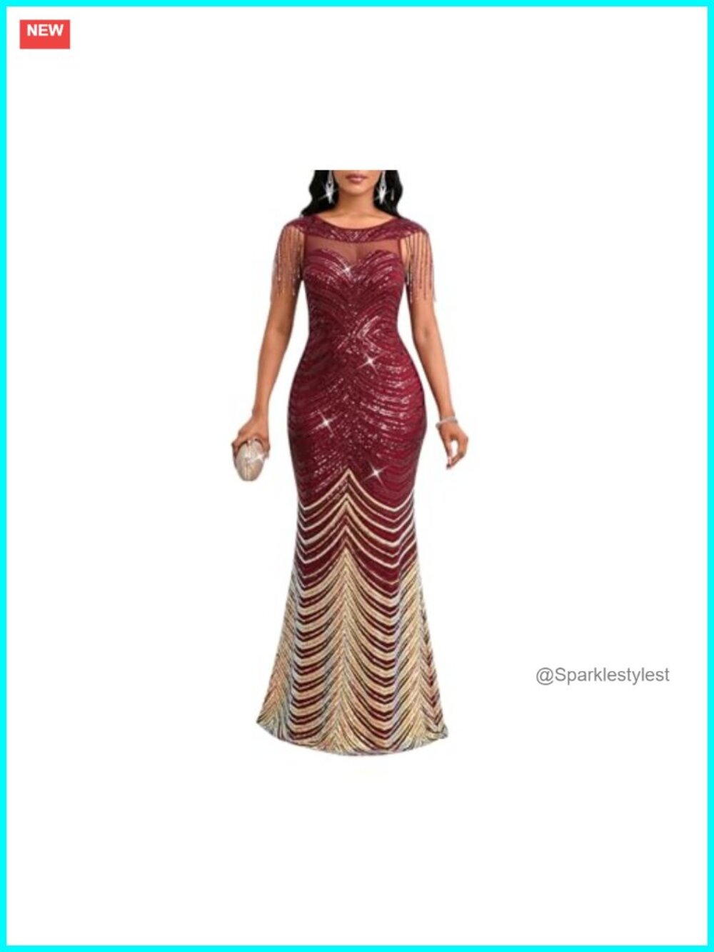 Sequin Mesh Bodycon Maxi Formal Evening Gown Cocktail Dress